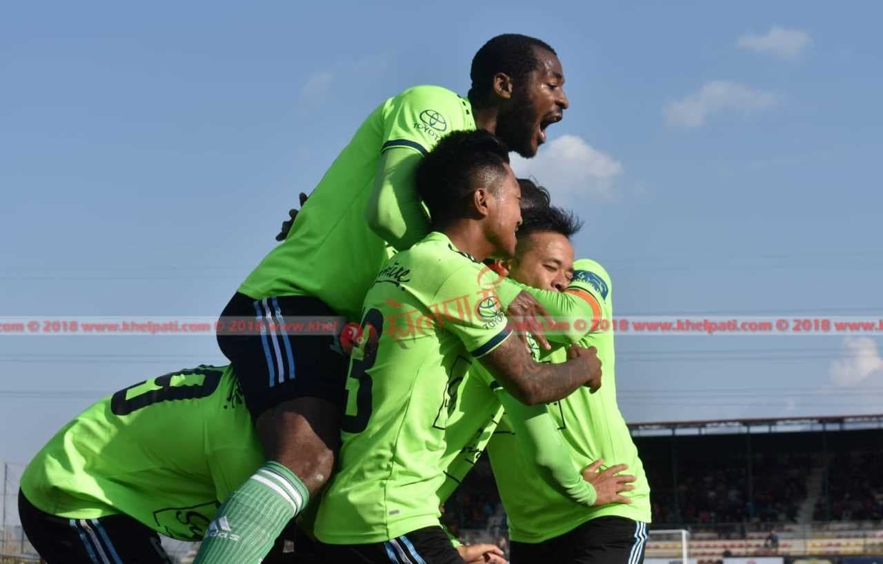 विशालको गोलमा पहिलो हाफमा आर्मीविरुद्व मनाङ हावी