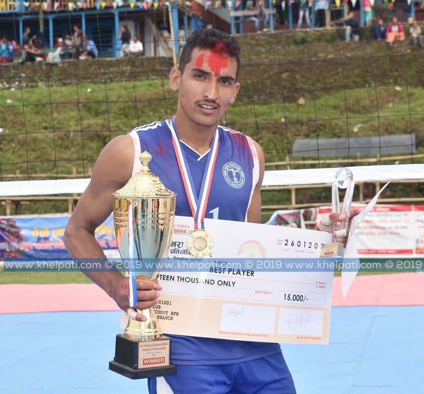 पुलिसका कुल बहादुर पाथिभरा भलिबलमा उत्कृष्ट