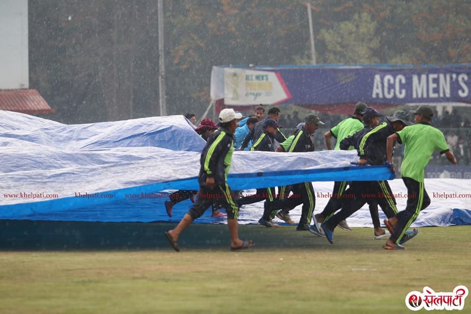 बर्षाका कारण फाइनल खेल रोकियो