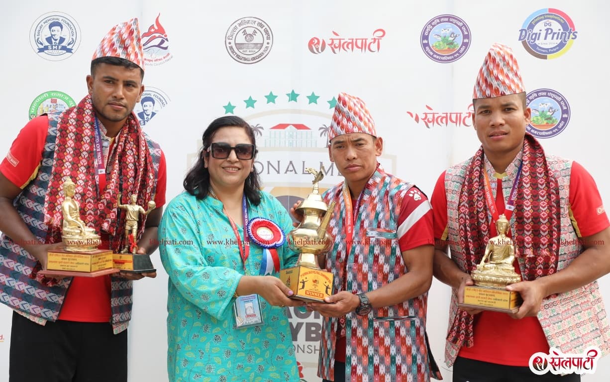 आर्मीलाई राष्ट्रिय पुरुष वीच भलिबलको उपाधि