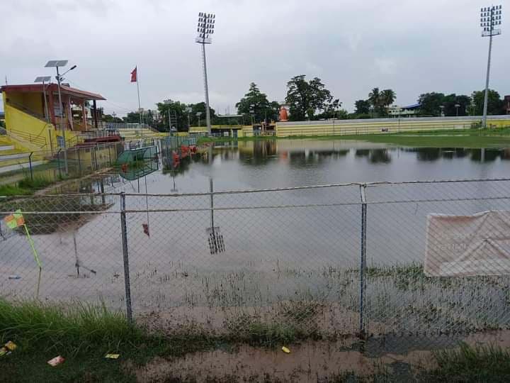 सहिद रंगशालामा पानी जम्यो, बेलबारीमा सारियो खेल